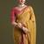 Mustard embellished sequinned tissue saree
