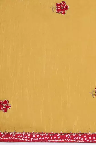 Mustard embellished sequinned tissue saree