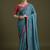 Blue bandhani printed saree with matching blouse
