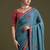 Blue bandhani printed saree with matching blouse