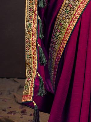 Pink embroidered party saree 5