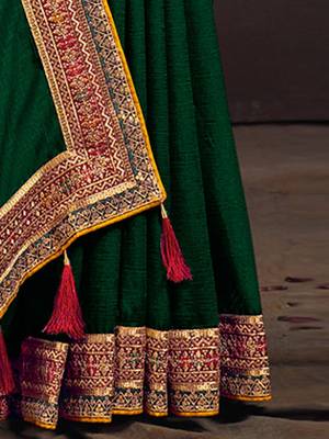 Green embroidered party saree 4