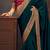 Teal embroidered party saree