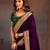 Purple embroidered party saree