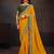 Yellow embroidered party wear saree