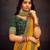 Yellow embroidered party wear saree