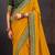 Yellow embroidered party wear saree