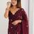 burgundy embellished sequinned satin designer saree