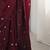 burgundy embellished sequinned satin designer saree