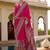 Pink kalamkari silk blend designer patola saree