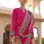 Pink kalamkari silk blend designer patola saree