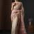 Brown floral printed zari detail saree