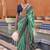 Sea green woven design zari silk blend patola saree