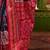Blue woven design zari silk blend ikat saree