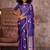 purple ethnic motifs zari satin designer gadwal saree
