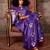 purple ethnic motifs zari satin designer gadwal saree