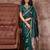 green ethnic motifs woven design zari satin gadwal saree