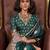 green ethnic motifs woven design zari satin gadwal saree