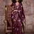 burgundy ethnic motifs woven design satin gadwal saree