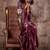 burgundy ethnic motifs woven design satin gadwal saree