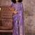 purple ethnic motifs zari satin gadwal saree