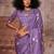 purple ethnic motifs zari satin gadwal saree