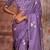 purple ethnic motifs zari satin gadwal saree