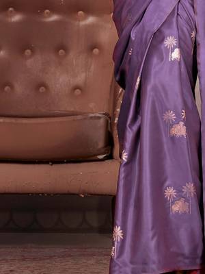 purple ethnic motifs zari satin gadwal saree 4