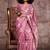 mauve floral woven design zari gadwal saree