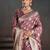 Purple woven design zari silk blend handloom banarasi saree