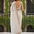 off white floral embroidered poly georgette designer saree