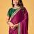 magenta embellished beads and stones sarees with blouse piece