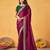 magenta embellished beads and stones sarees with blouse piece