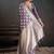 Purple woven design zari silk blend handloom banarasi saree