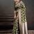 Olive ethnic motifs zari silk blend handloom banarasi saree