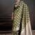 Olive ethnic motifs zari silk blend handloom banarasi saree