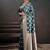 Teal woven design zari silk blend handloom banarasi saree