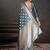 Teal woven design zari silk blend handloom banarasi saree