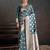 Teal woven design zari silk blend handloom banarasi saree