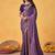 lavender embellished beads and stones sarees with blouse piece