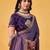 lavender embellished beads and stones sarees with blouse piece