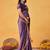 lavender embellished beads and stones sarees with blouse piece