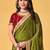 olive embellished beads and stones sarees with blouse piece