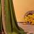 olive embellished beads and stones sarees with blouse piece