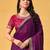 purple embellished beads and stones sarees with blouse piece