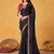 black embellished beads and stones sarees with blouse piece