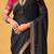 black embellished beads and stones sarees with blouse piece