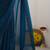 teal embroidered party wear saree