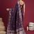 Purple purple floral zari silk blend heavy work banarasi saree unstiched blouse