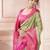 green striped zari kanjeevaram silk blend saree